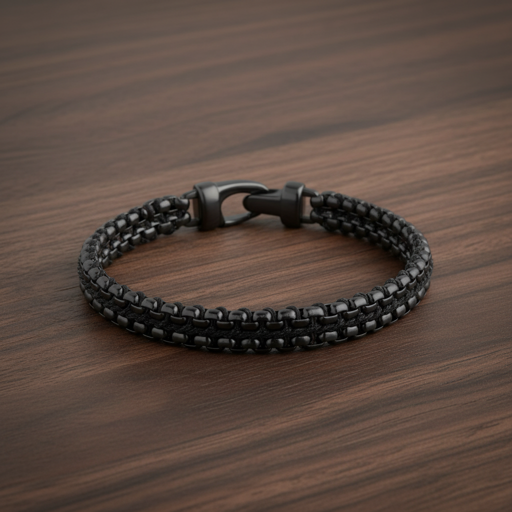A.R.Z Steel Shadow Weave Bracelet 8mm