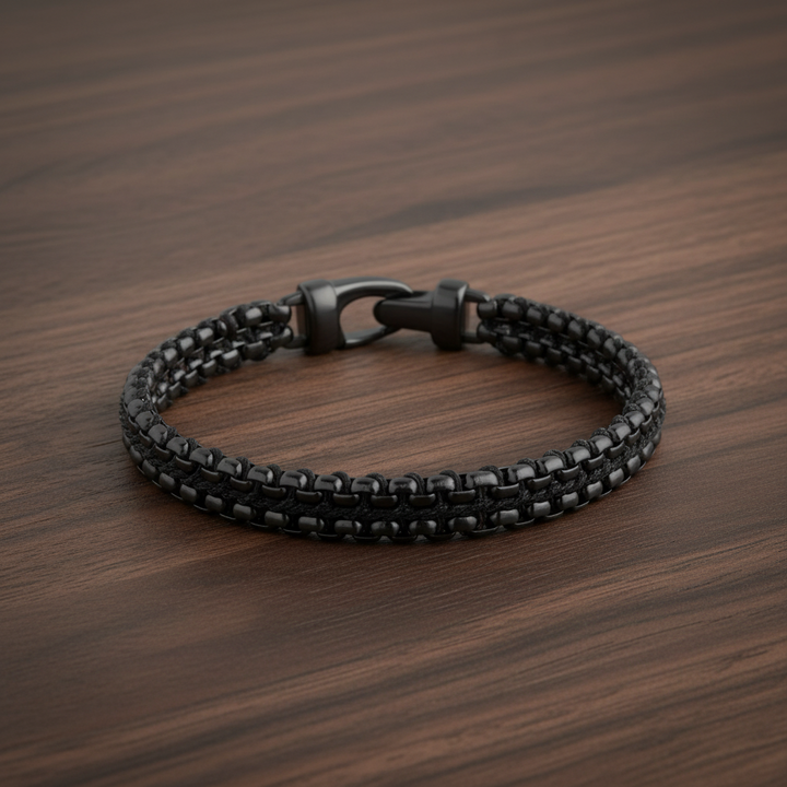 A.R.Z Steel Shadow Weave Bracelet 8mm