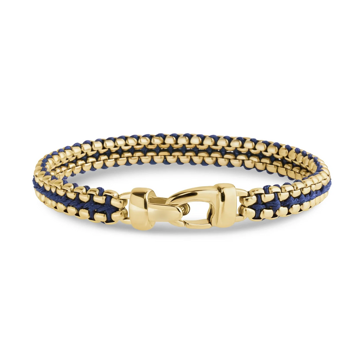 A.R.Z Steel Nautic Gold Weave Bracelet 9mm