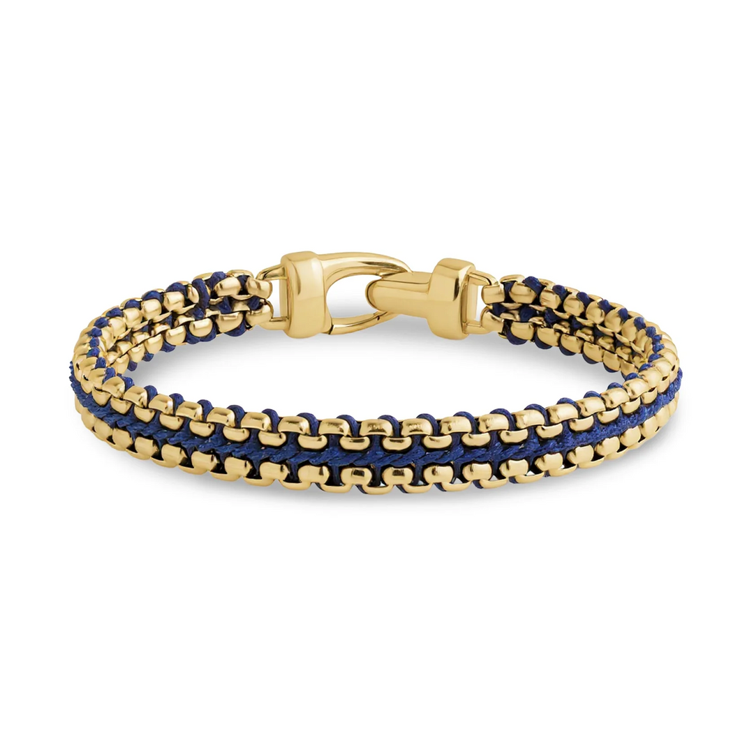 A.R.Z Steel Nautic Gold Weave Bracelet 9mm
