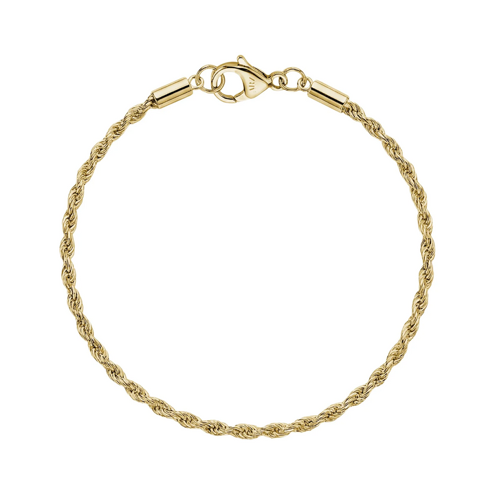 A.R.Z Steel Slim Twisted Rope Bracelet 2mm