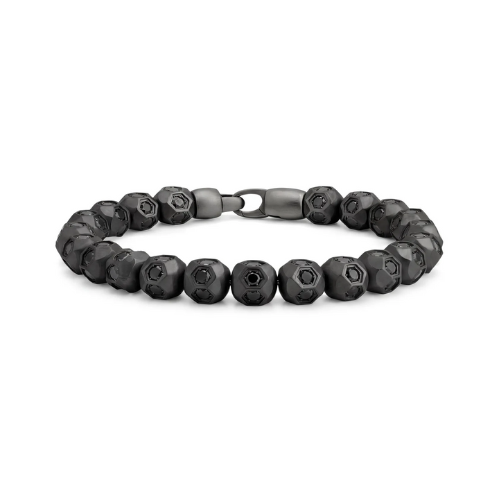 A.R.Z Steel Satin Hex Bead Bracelet 9mm