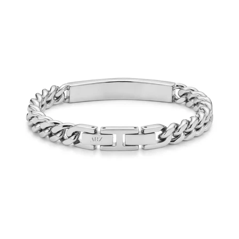 A.R.Z Steel Sleek Contour ID Bracelet 8mm