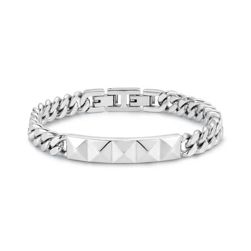 A.R.Z Steel Pyramid ID Link Bracelet 8mm