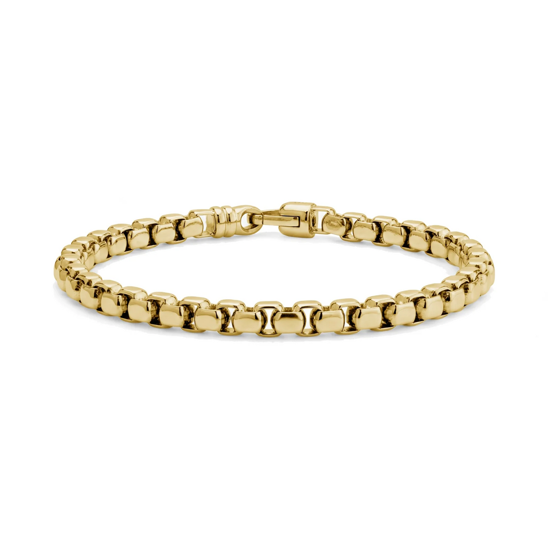 A.R.Z Steel Classic Round Box Link Bracelet 5mm