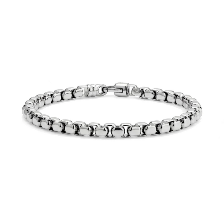 A.R.Z Steel Classic Round Box Link Bracelet 5mm