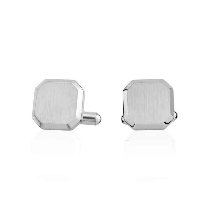 A.R.Z Steel Beveled Edge Cufflinks