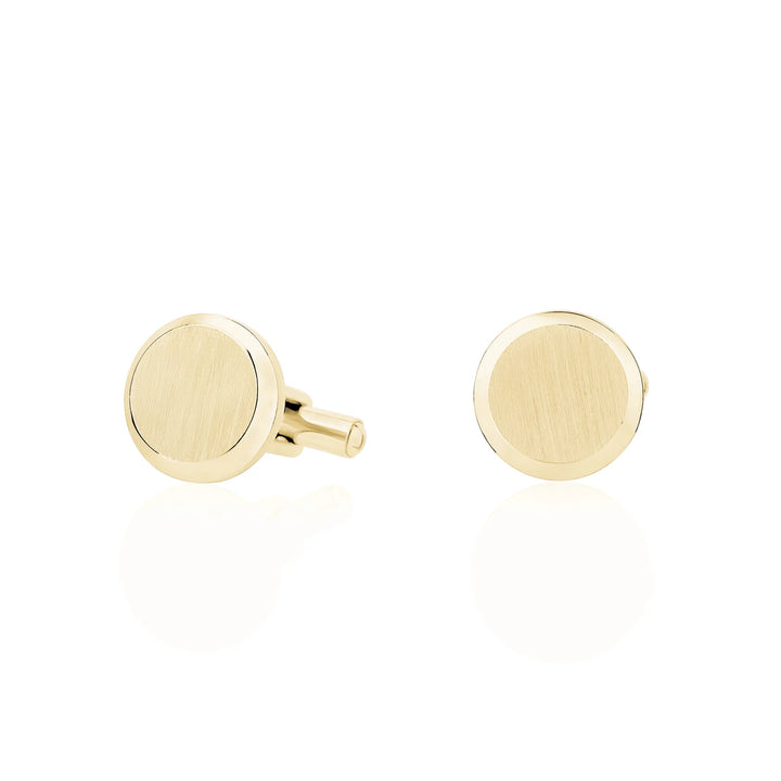 A.R.Z Steel Beveled Edge Round Cufflinks