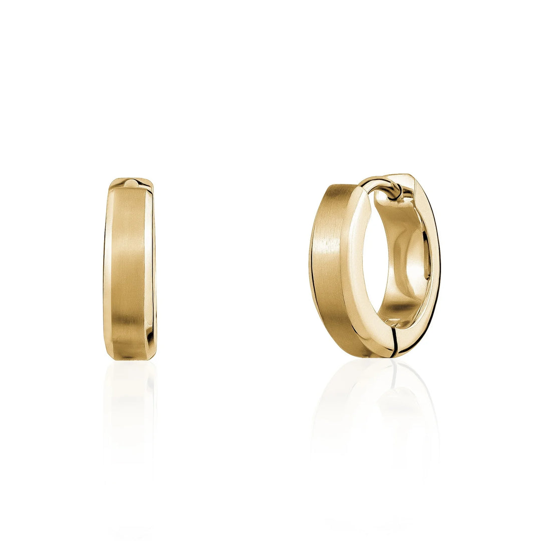 A.R.Z Steel Beveled Edge Clip Earrings