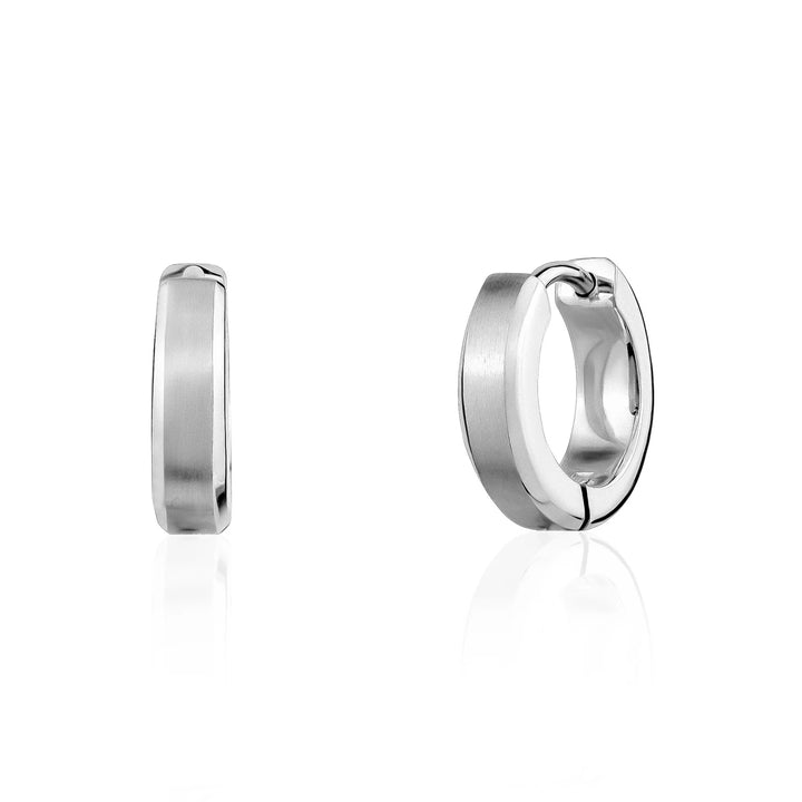 A.R.Z Steel Beveled Edge Clip Earrings