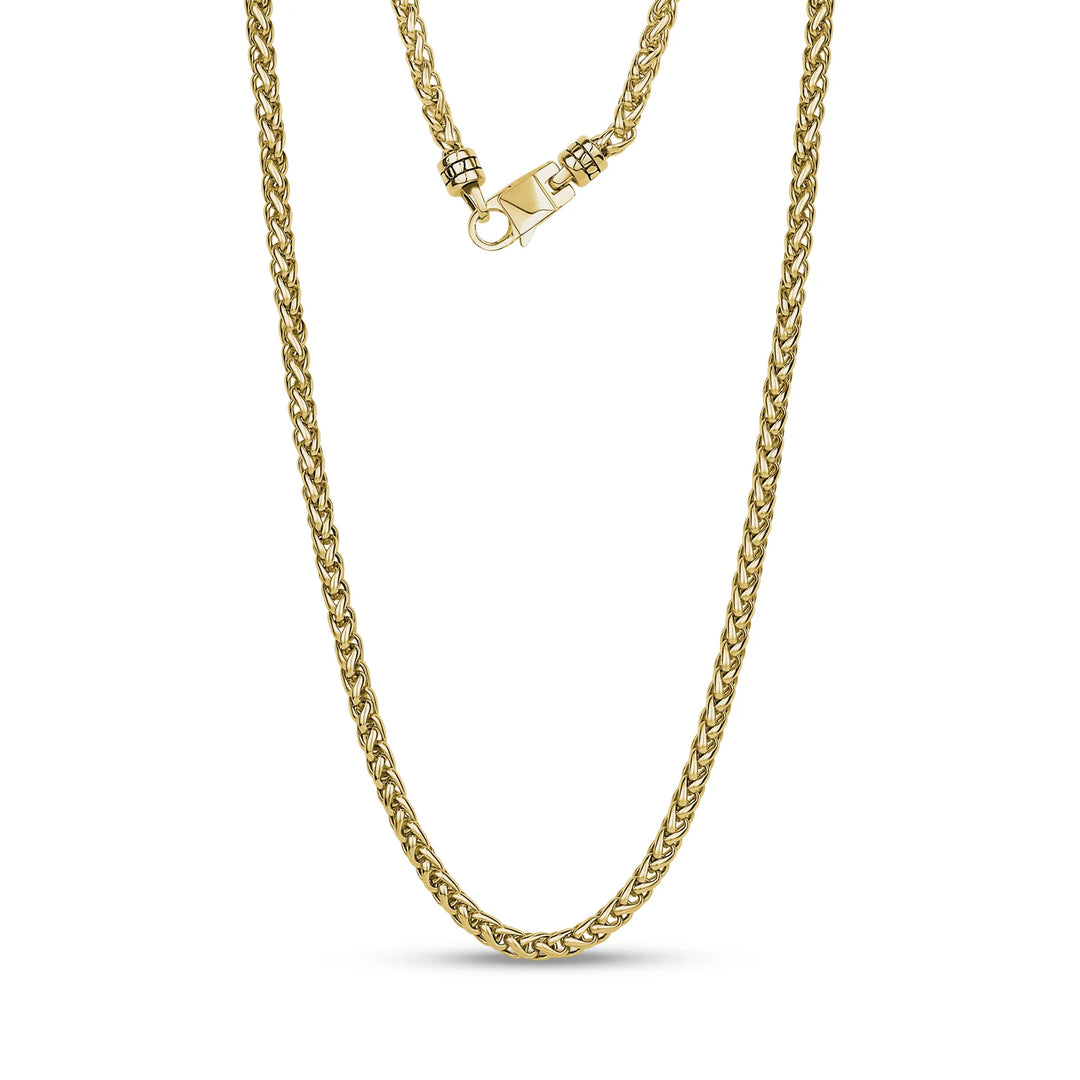 A.R.Z Steel Custom Closure Wheat Link Chain 4mm