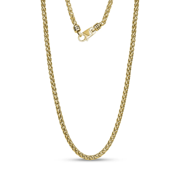 A.R.Z Steel Custom Closure Wheat Link Chain 4mm