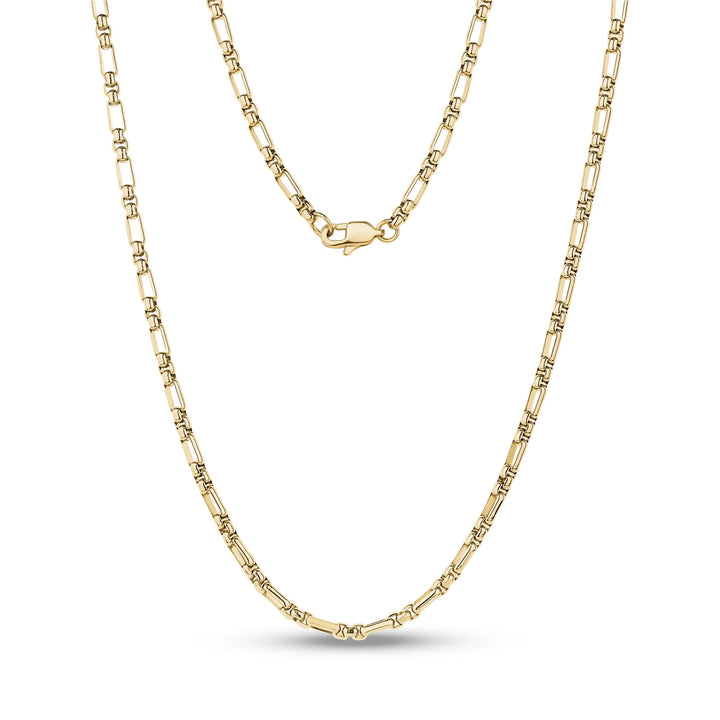 A.R.Z Steel Polished Rectangle Link Chain 3.5mm