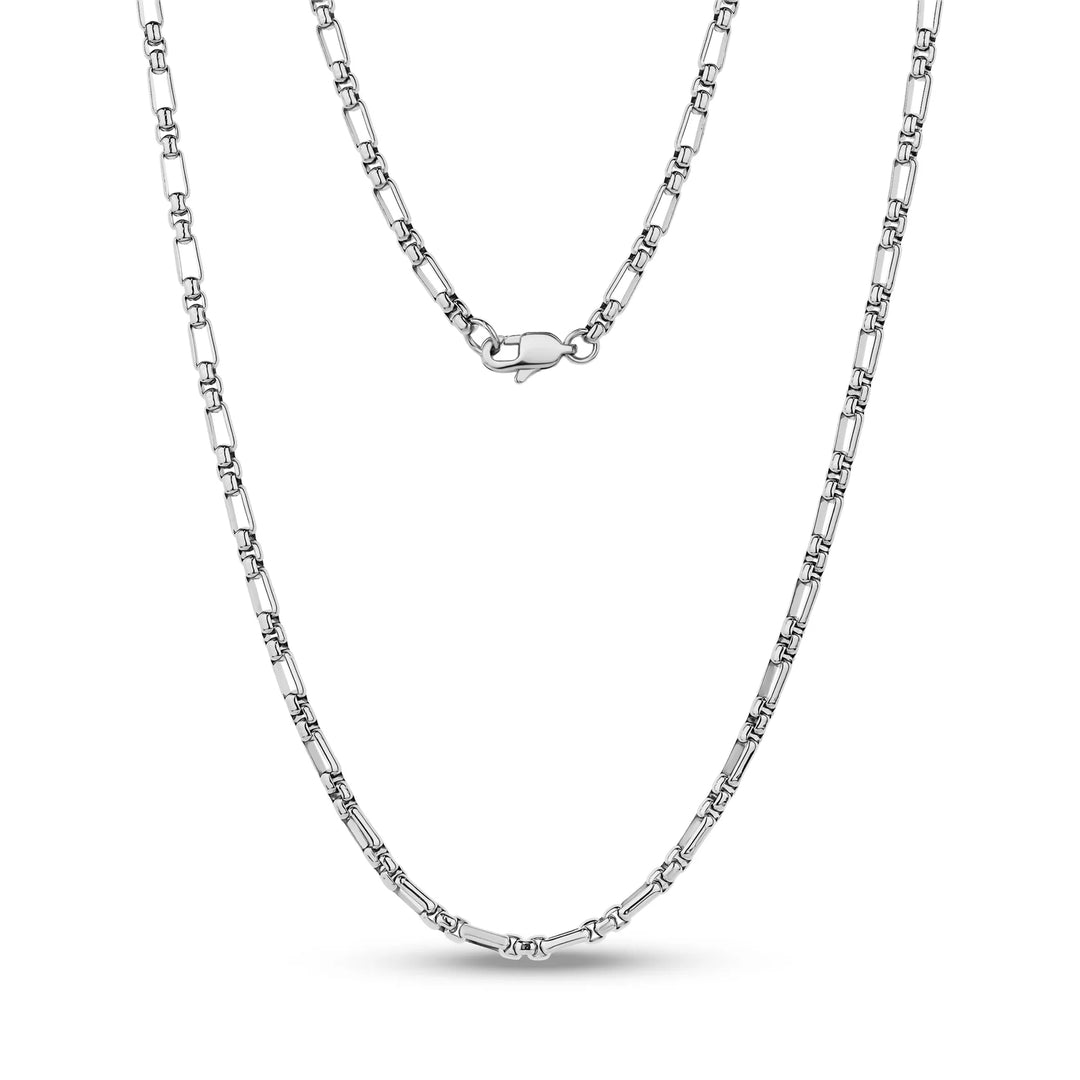 A.R.Z Steel Polished Rectangle Link Chain 3.5mm