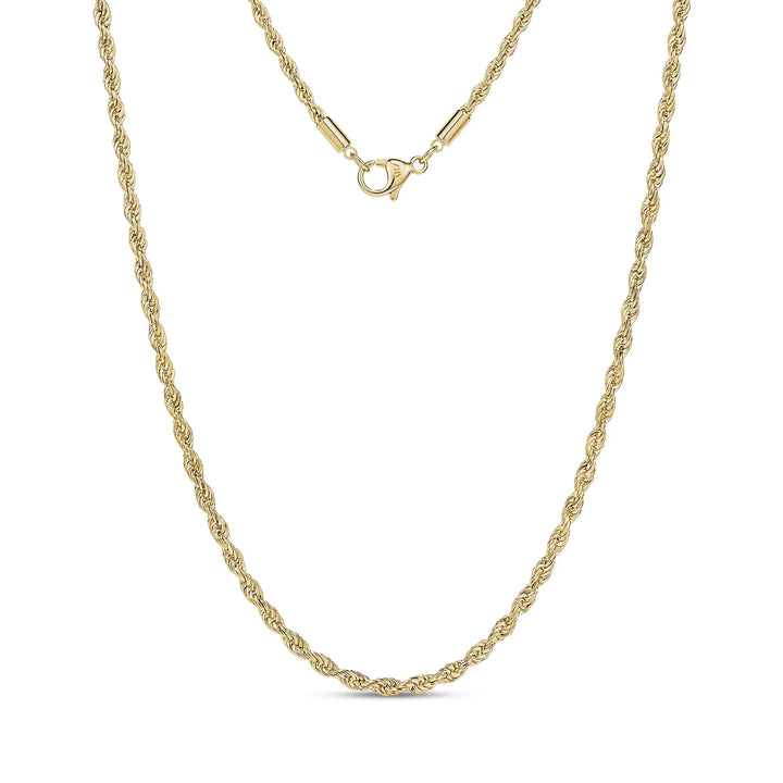 A.R.Z Steel Slim Rope Chain Necklace 2mm