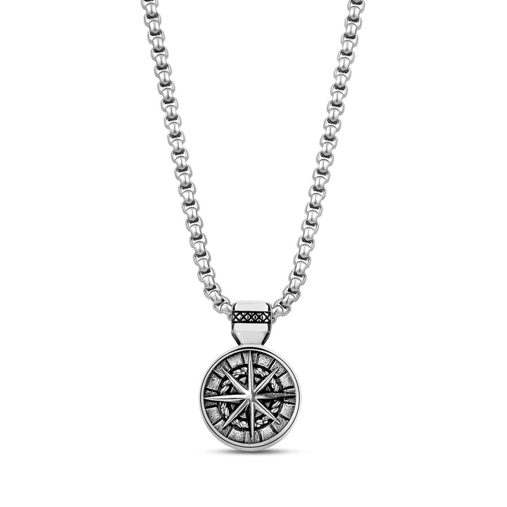 A.R.Z Steel Cremation Compass Pendant