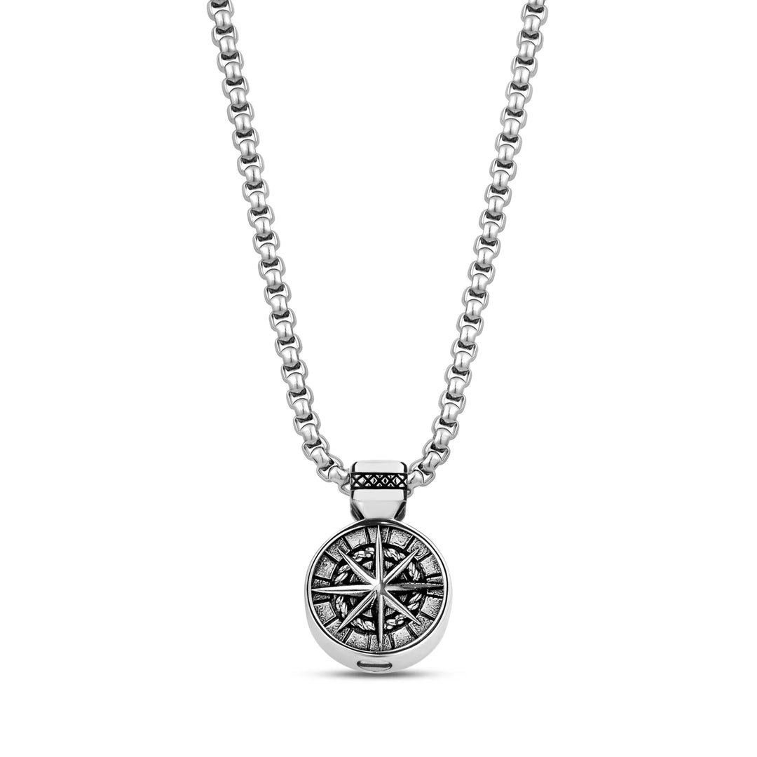 A.R.Z Steel Cremation Compass Pendant