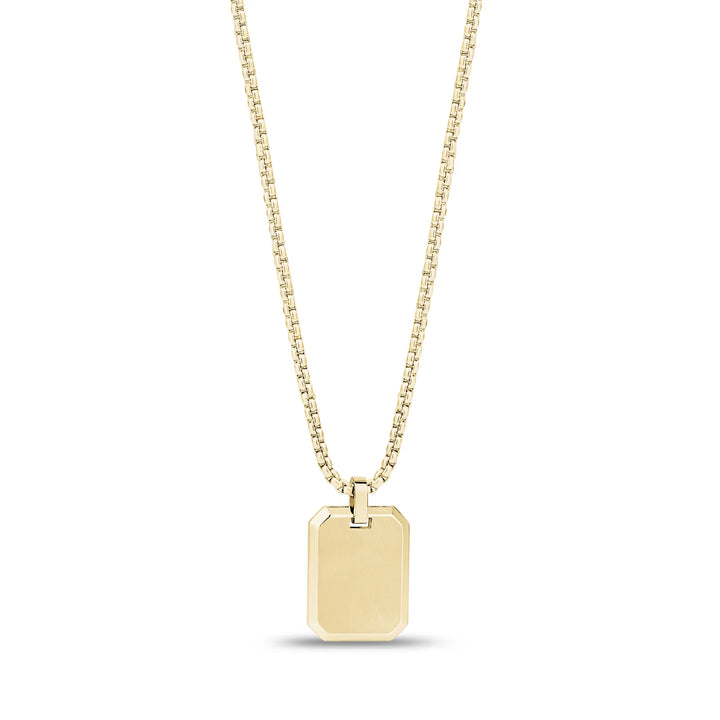A.R.Z Steel Sleek Engravable Tag Pendant