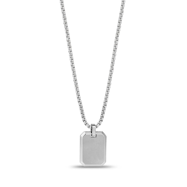 A.R.Z Steel Sleek Engravable Tag Pendant
