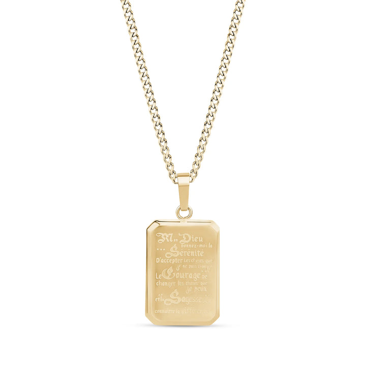 A.R.Z Steel French Serenity Prayer Pendant