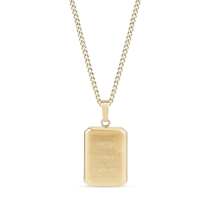 A.R.Z Steel English Serenity Prayer Pendant