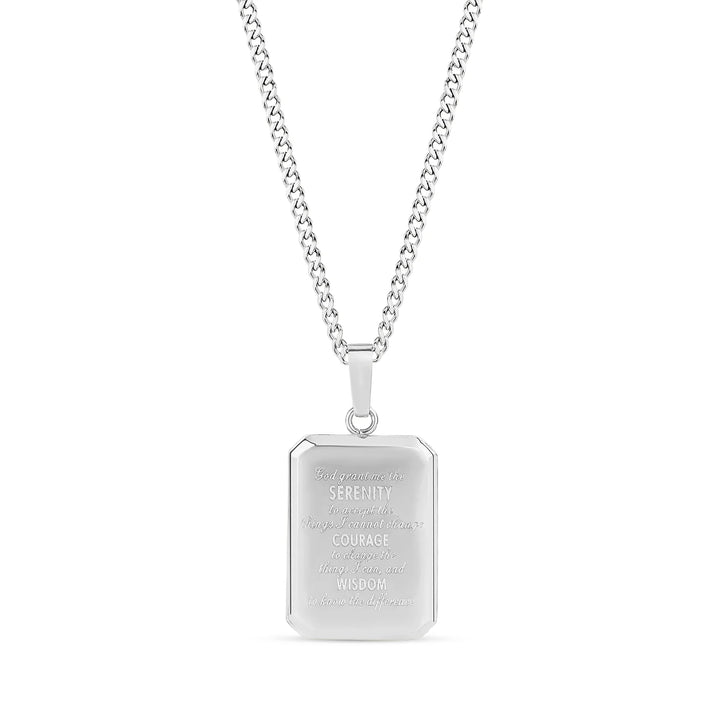 A.R.Z Steel English Serenity Prayer Pendant