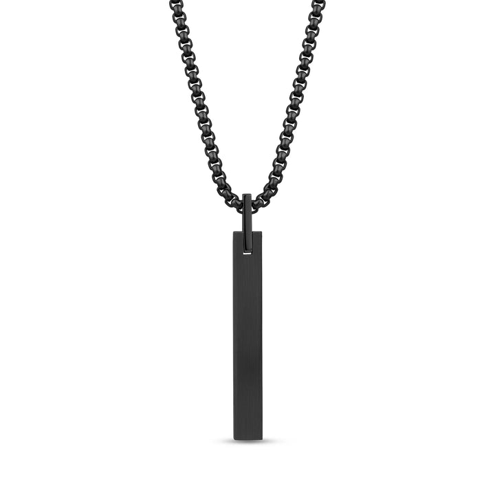A.R.Z Steel Engravable Bar Pendant Necklace