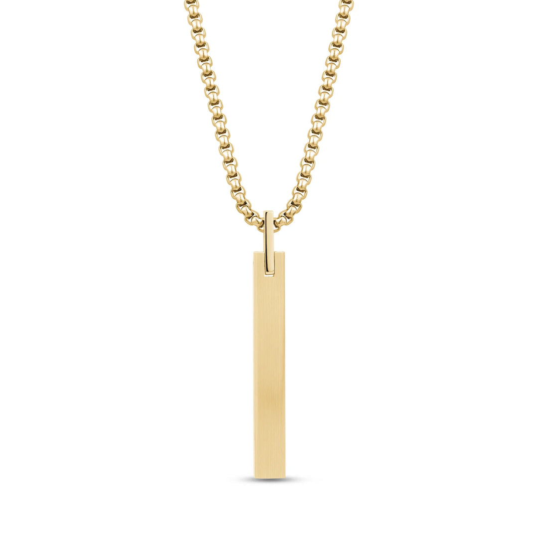 A.R.Z Steel Engravable Bar Pendant Necklace