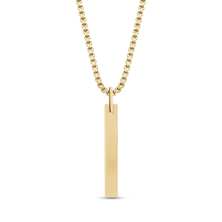 A.R.Z Steel Engravable Bar Pendant Necklace