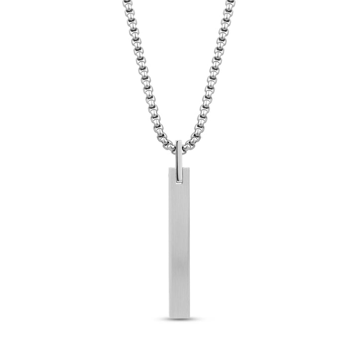 A.R.Z Steel Engravable Bar Pendant Necklace