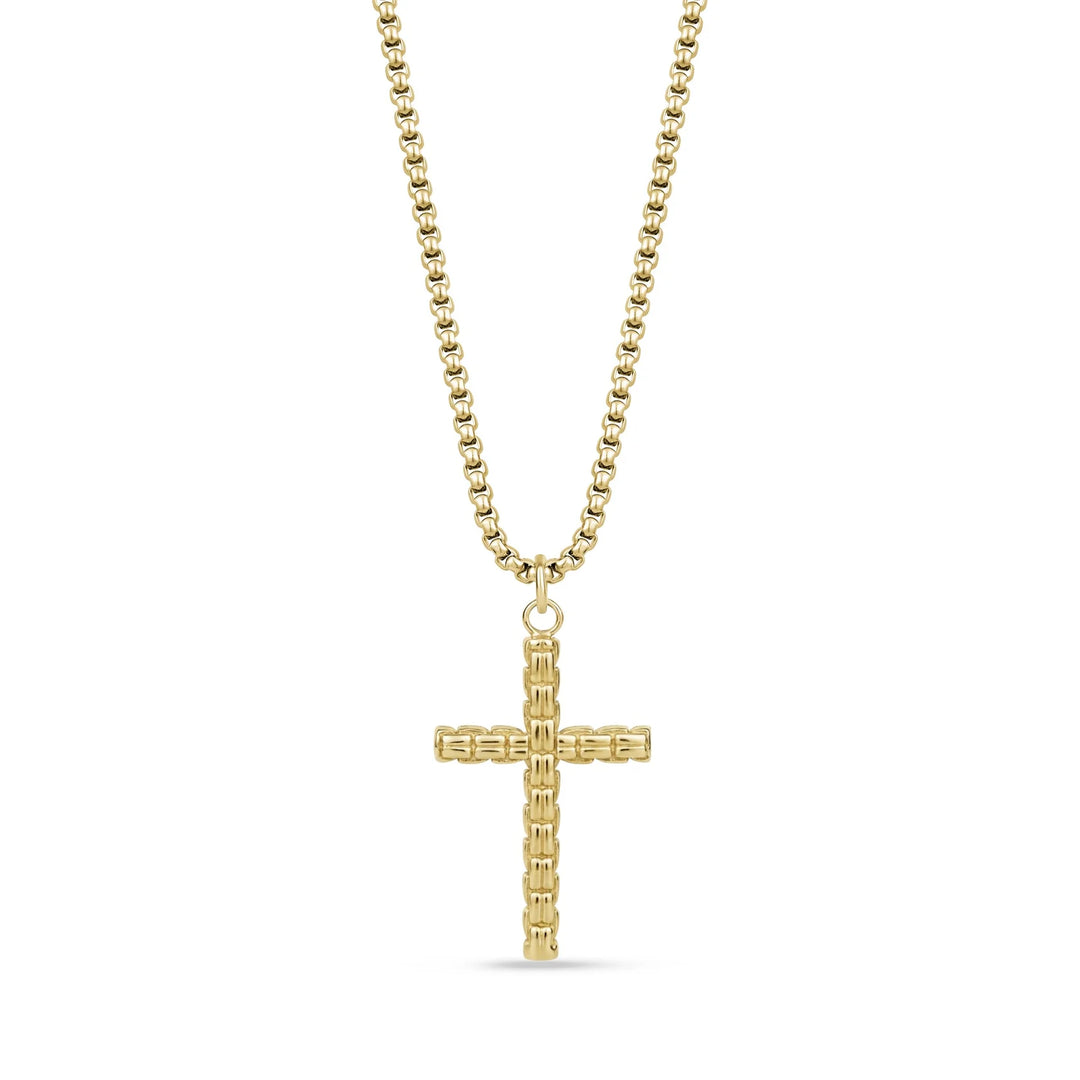 A.R.Z Steel Box Link Cross Pendant