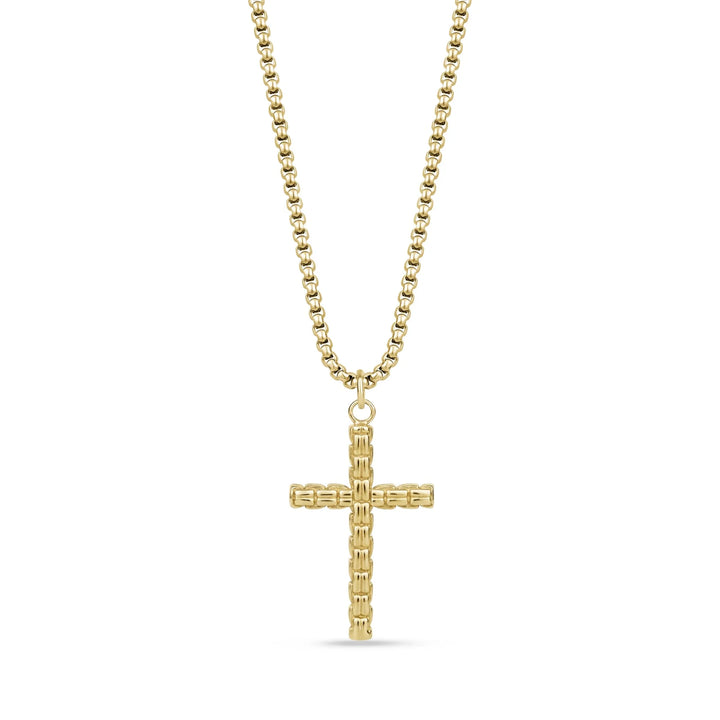 A.R.Z Steel Box Link Cross Pendant