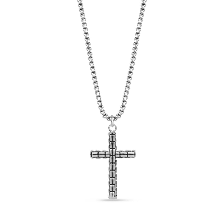 A.R.Z Steel Box Link Cross Pendant