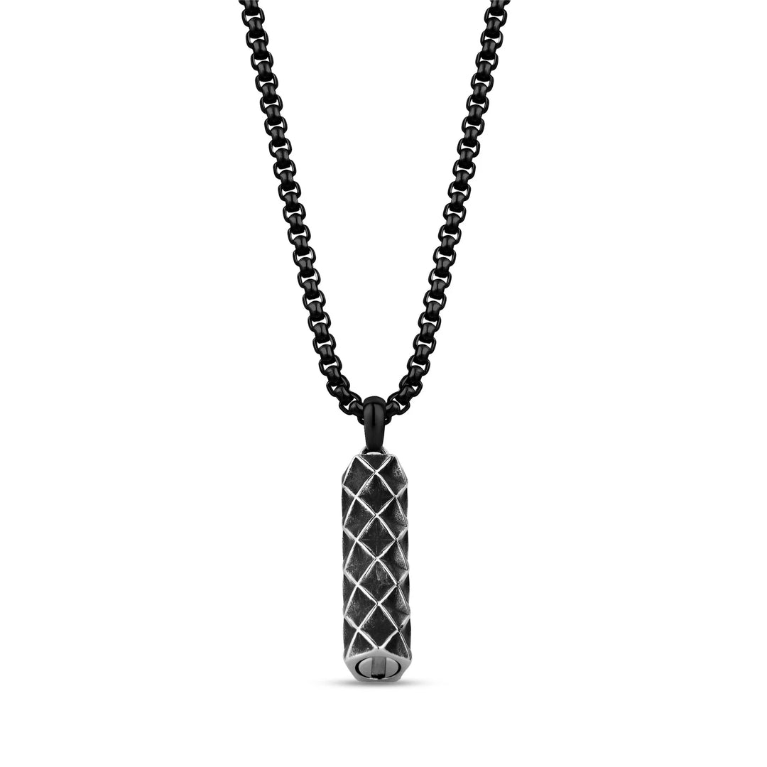 A.R.Z Steel Midnight Shield Urn Pendant