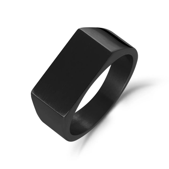 A.R.Z Steel North Star Antique Signet Ring