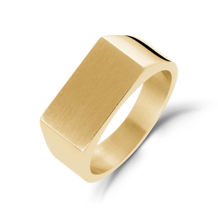 A.R.Z Steel North Star Antique Signet Ring