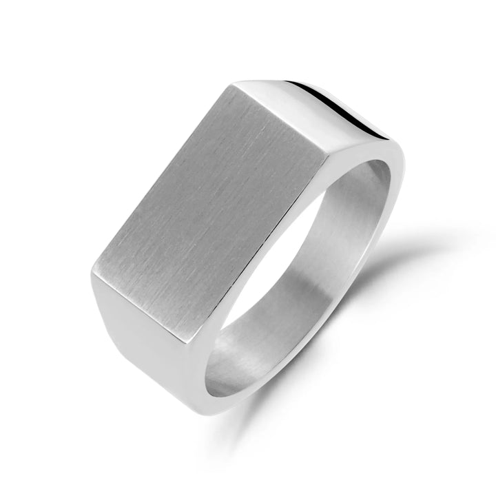 A.R.Z Steel North Star Antique Signet Ring