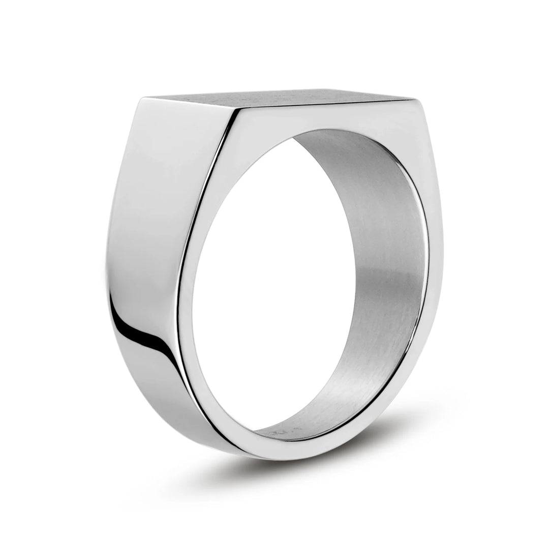 A.R.Z Steel North Star Antique Signet Ring