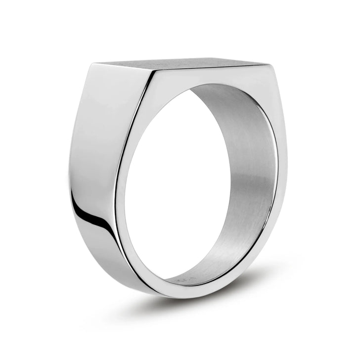 A.R.Z Steel North Star Antique Signet Ring