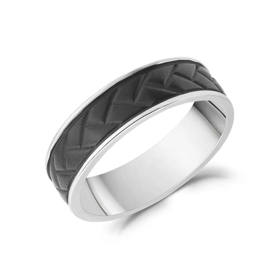 A.R.Z Steel Men’s Braided Pattern Ring 6mm