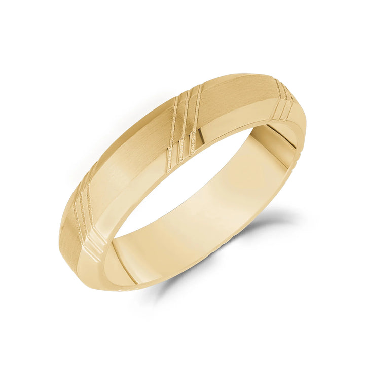 A.R.Z Steel Brushed & Polished Stripe Ring 5mm