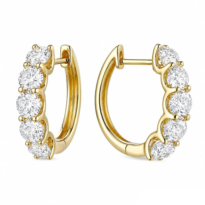 U Setting Lab Grown Diamond Huggie Earrings