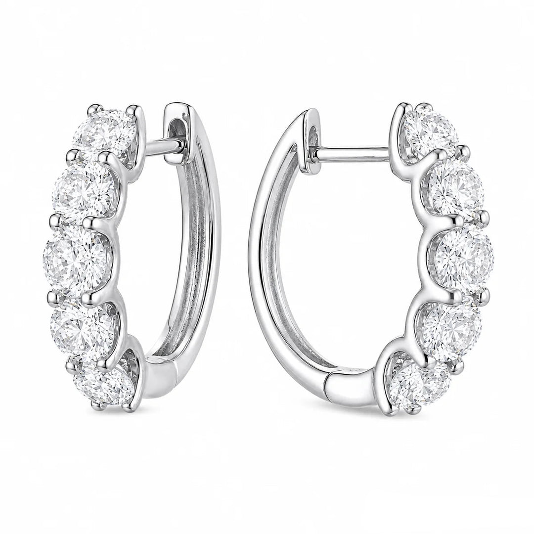 U Setting Lab Grown Diamond Huggie Earrings