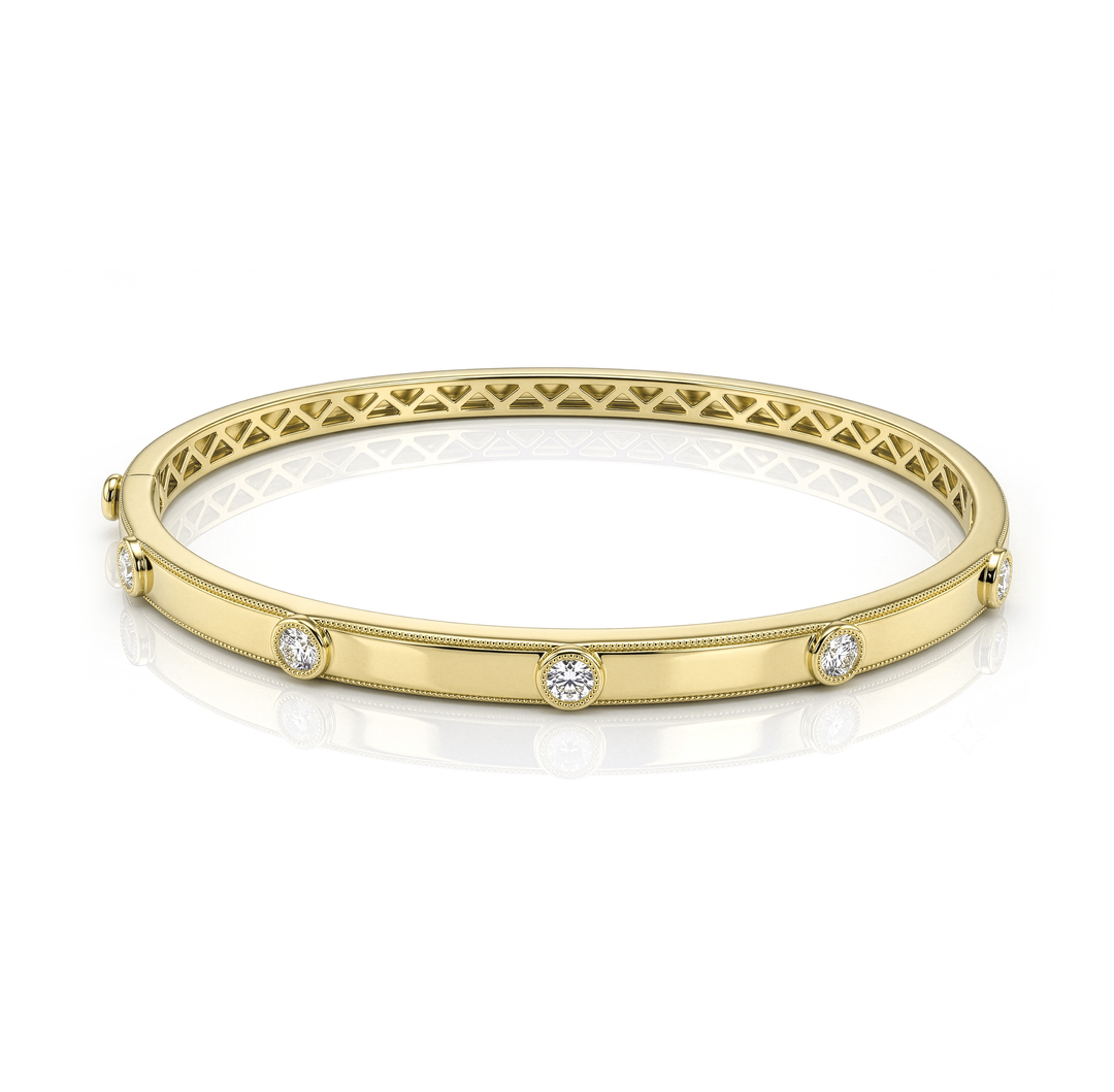 18K Gold Diamond Bangle