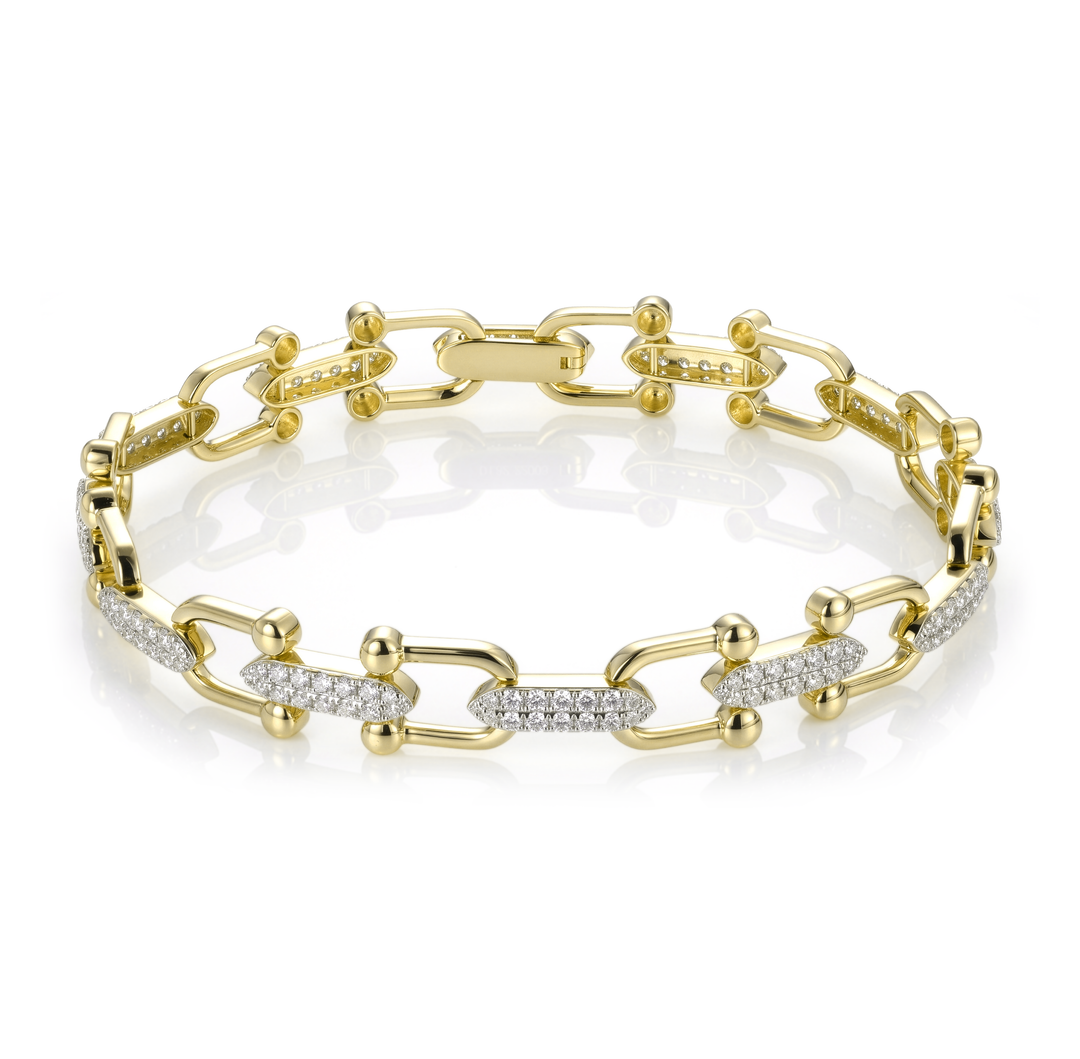 18K Gold Diamond Bangle