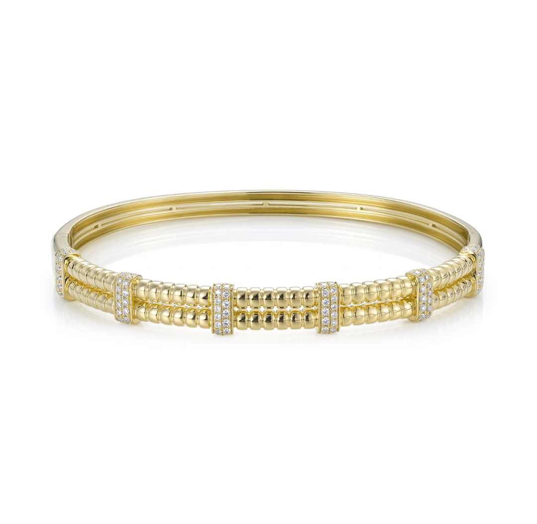 18K Gold Diamond Bangle