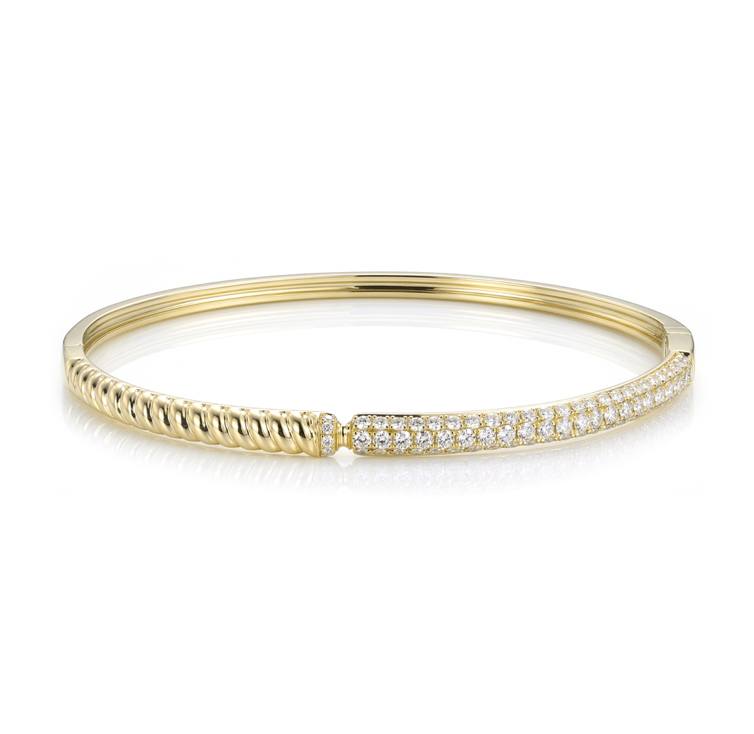 18K Gold Diamond Bangle