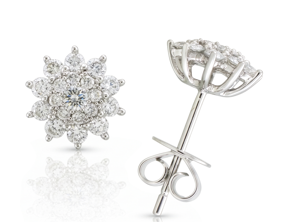 18K Gold Diamond Earrings