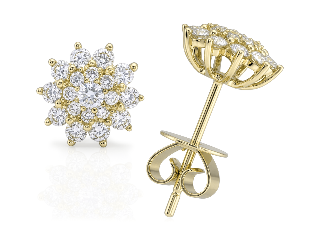 18K Gold Diamond Earrings