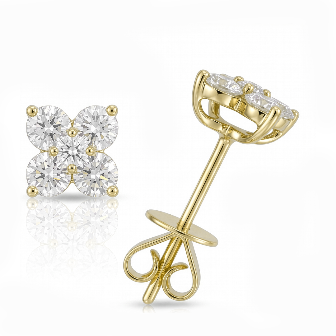 18K Gold Diamond Earrings